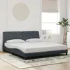 vidaXL Cadre de lit avec tête de lit Gris foncé 180x200 cm Velours