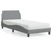 vidaXL Lit avec matelas gris clair 90x190 cm tissu