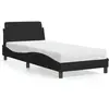 vidaXL Lit avec matelas noir 90x190 cm tissu