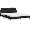 vidaXL Lit avec matelas noir 180x200 cm similicuir