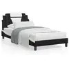 vidaXL Lit avec matelas noir et blanc 100x200 cm similicuir