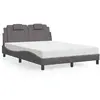 vidaXL Lit avec matelas gris 120x200 cm similicuir