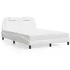 vidaXL Lit avec matelas blanc 140x190 cm similicuir