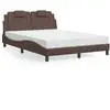 vidaXL Lit avec matelas marron 140x190 cm similicuir