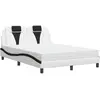vidaXL Lit avec matelas blanc et noir 120x200 cm similicuir