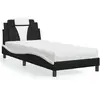 vidaXL Lit avec matelas noir et blanc 80x200 cm similicuir