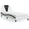 vidaXL Lit avec matelas blanc et noir 90x190 cm similicuir