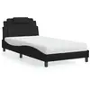 vidaXL Lit avec matelas noir 100x200 cm similicuir