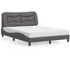 vidaXL Lit avec matelas gris 140x190 cm similicuir