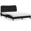 vidaXL Lit avec matelas noir 140x190 cm similicuir