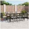 vidaXL Ensemble à manger de jardin 9pcs coussins noir résine tressée