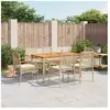vidaXL Ensemble à manger de jardin et coussins 7 pcs beige poly rotin