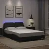 vidaXL Cadre de lit avec lumières LED noir 140x200 cm similicuir