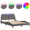vidaXL Cadre de lit avec lumières LED gris 120x200 cm similicuir