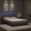 vidaXL Cadre de lit avec lumières LED cappuccino 120x200 cm similicuir