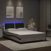 vidaXL Cadre de lit avec lumières LED blanc noir 120x200 cm similicuir