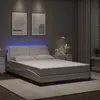 vidaXL Cadre de lit avec lumières LED blanc 140x190 cm similicuir