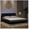 vidaXL Cadre de lit avec lumières LED noir 180x200 cm velours