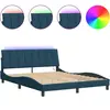 vidaXL vidaXL Cadre de lit avec lumières LED bleu 200x200 cm velours