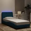 vidaXL Cadre de lit avec lumières LED bleu 90x200 cm velours