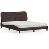 vidaXL Lit avec matelas marron foncé 160x200 cm tissu