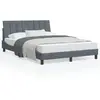 vidaXL Vidaxl Lit Avec Matelas Gris Foncé 120x200 Cm Velours