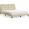 vidaXL Lit avec matelas crème 140x190 cm tissu