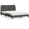 vidaXL Lit avec matelas gris foncé 140x190 cm tissu