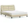 vidaXL Lit avec matelas crème 120x200 cm tissu