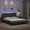 vidaXL Cadre de lit avec lumières LED marron 160x200 cm similicuir