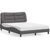 vidaXL Lit avec matelas gris 120x200 cm similicuir