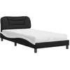 vidaXL Lit avec matelas noir et blanc 100x200 cm similicuir