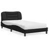 vidaXL Lit avec matelas noir 100x200 cm similicuir
