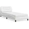 vidaXL Lit avec matelas blanc 90x200 cm similicuir