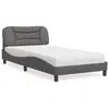 vidaXL Lit avec matelas gris 100x200 cm similicuir