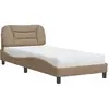 vidaXL Lit avec matelas cappuccino 80x200 cm similicuir