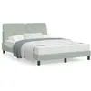 vidaXL Lit avec matelas gris clair 140x190 cm velours