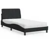 vidaXL Lit avec matelas noir 100x200 cm velours