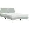 vidaXL Lit avec matelas gris clair 120x200 cm velours