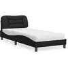 vidaXL Lit avec matelas noir 90x190 cm similicuir