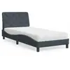 vidaXL Lit avec matelas gris foncé 90x190 cm velours