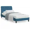 vidaXL Lit avec matelas bleu 90x190 cm velours