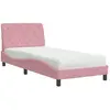 vidaXL Lit avec matelas rose 90x190 cm velours