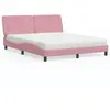 vidaXL Lit avec matelas rose 160x200 cm velours