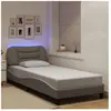 vidaXL Cadre de lit avec lumières LED taupe 90x190 cm tissu