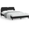 vidaXL Lit avec matelas noir 120x200 cm similicuir
