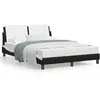 vidaXL Lit avec matelas noir et blanc 140x190 cm similicuir