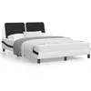 vidaXL Lit avec matelas blanc et noir 120x200 cm similicuir