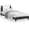 vidaXL Lit avec matelas noir et blanc 80x200 cm similicuir