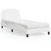 vidaXL Lit avec matelas blanc 90x190 cm similicuir